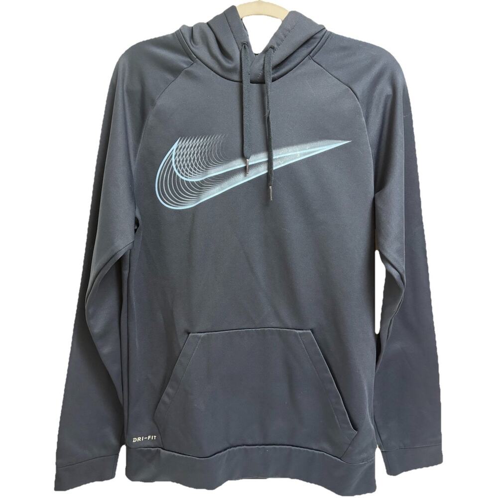 Nike Dri-FIT Hoodie Pullover Sweatshirt Athletic Training Navy Blue Mens Size‎ S